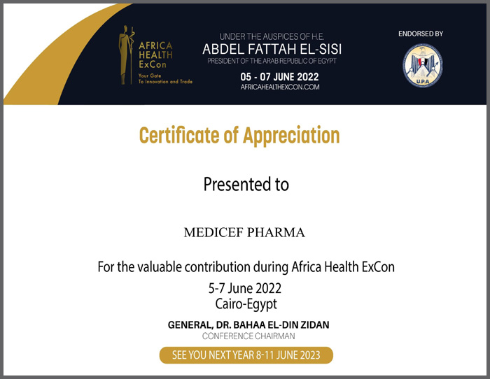 Exhibitors Certificate Africa Health